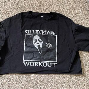 Black Graphic Workout T-Shirt